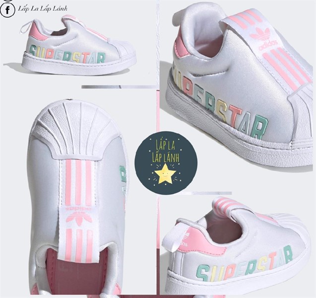 Adidas Superstar Đen tem Bạc EE6281 size 140