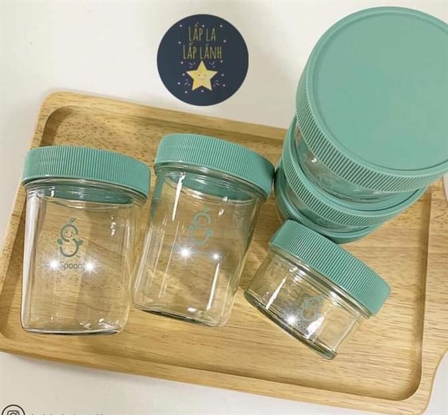 Glasslock Set 3 hũ kèm nắp Xanh 210mL