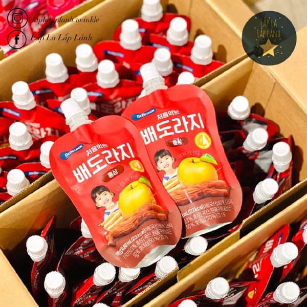 Bebecook Nước Ép Lê, Hồng Sâm Màu Đỏ (thùng 20 gói)