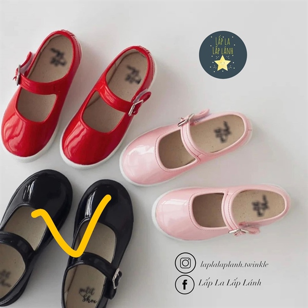 Petitshoes Giày đen da bóng size 150