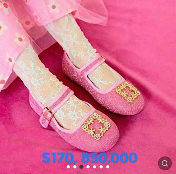 Bimbobimba Giày nhung hồng size 170