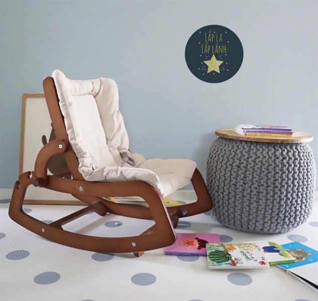 Sagepole Rocking chair thân gỗ đậm