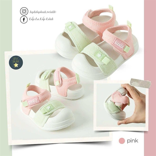 Ozkiz Sandal mesh Hồng Xanh size 140