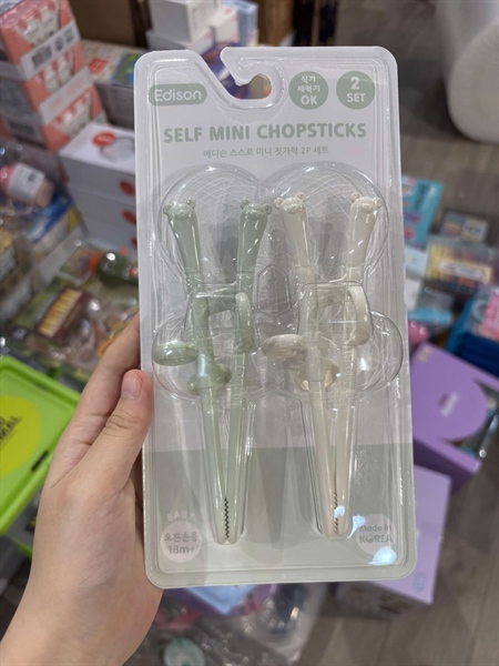 Edison Set 2 đũa tập gắp xanh trắng