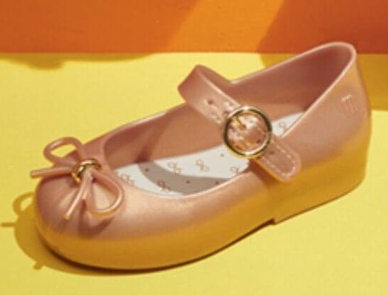 Minimelissa Giày búp bê đính nơ Rose Gold