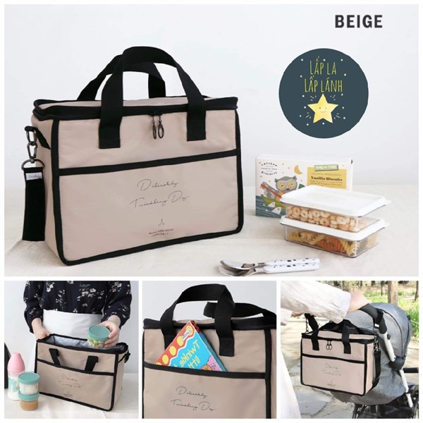 Conitale Túi giữ nhiệt size Lớn 30x24x15cm Beige
