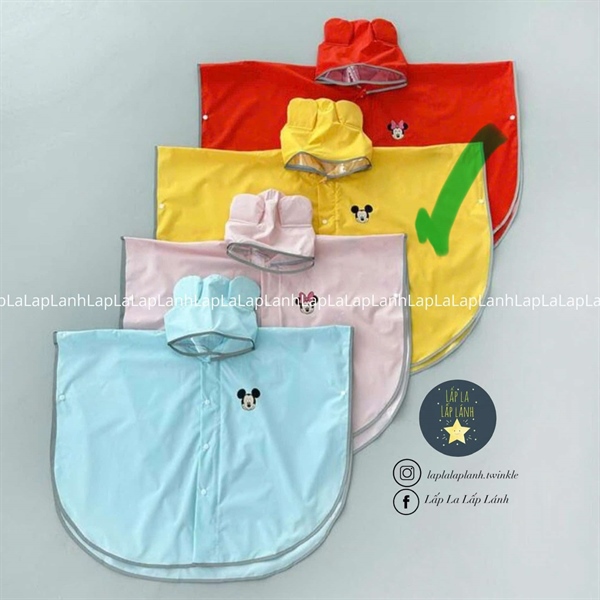 ECLL Áo mưa vàng Mickey size S