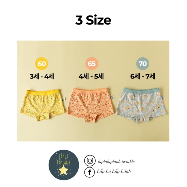 Dailylike Set quần chip Girls 1 size 70 6-7y