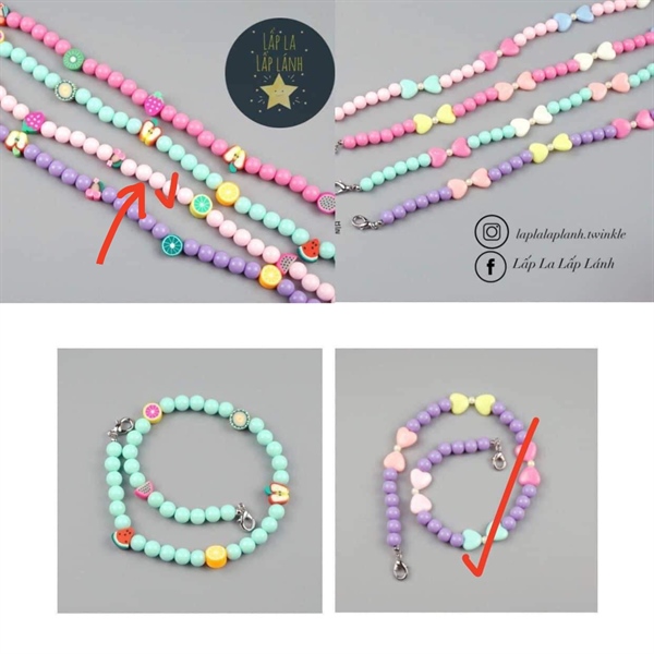 LucyQueen Dây Khẩu Trang Bi Nơ Tím