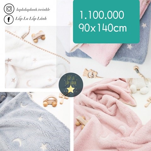 Naturestitch Chăn Lông Trăng Sao Trắng 90x140cm