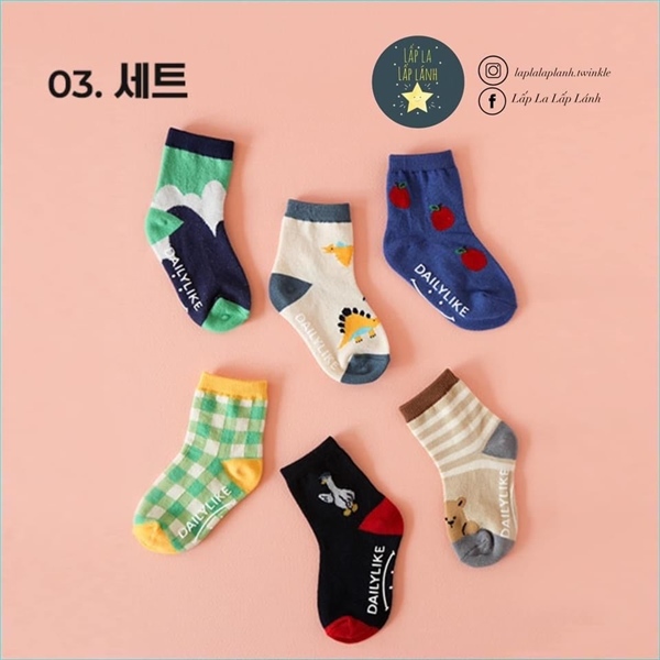 Dailylike set 6 vớ mẫu 1 size XL