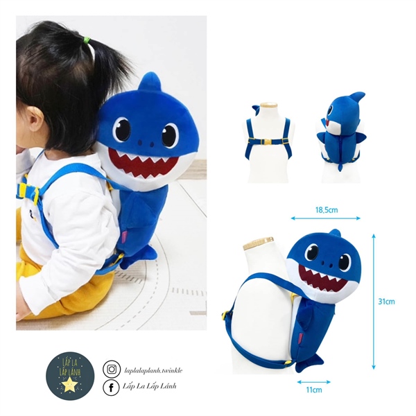 Pinkfong Balo cá mập Xanh