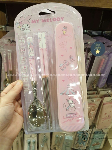 Lilfant Set muỗng đũa My melody kèm hộp in hình