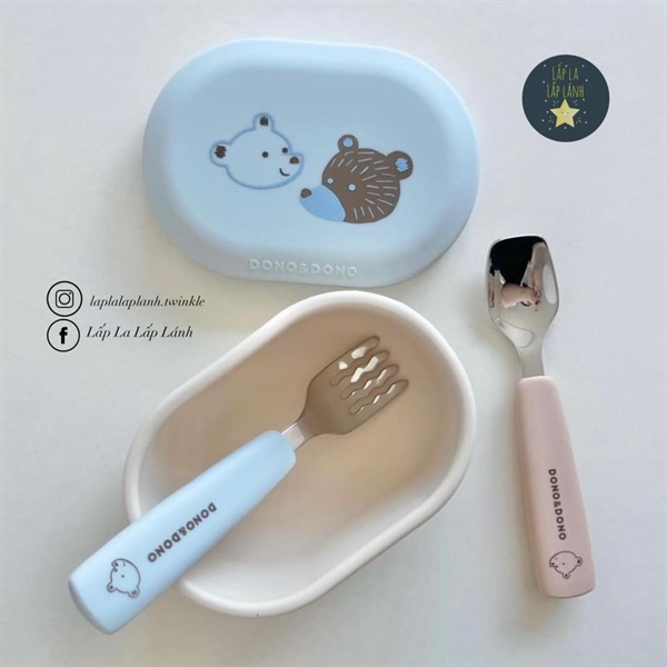 Donodono Set muỗng nĩa Bear Blue