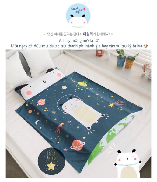 Beautehouse Set Ngủ Cún Ashley Chăn Mỏng