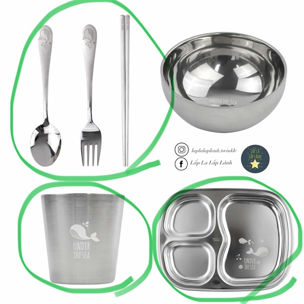 Dongyang Set muỗng nĩa đũa cá voi