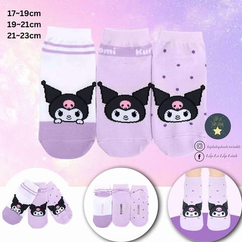 Renoma Set vớ 3p Kuromi Dot