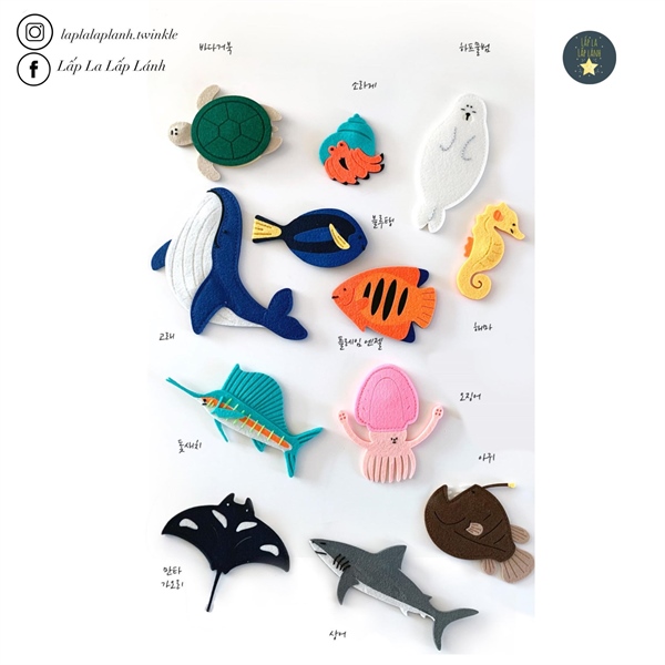 Noriter Sticker từ vải Động vật biển