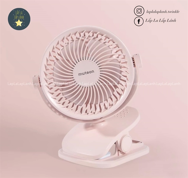 Donodono Muteon Quạt kẹp xe đẩy màu Hồng