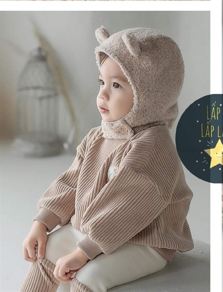 Happy Prince Nón lông trùm đầu tai gấu