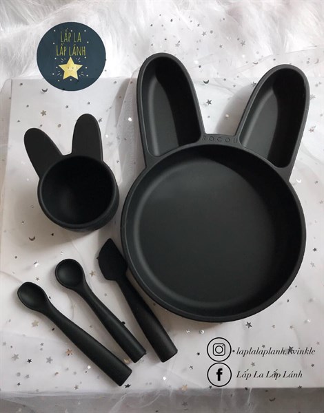 Rocou Set khay ăn thỏ Black