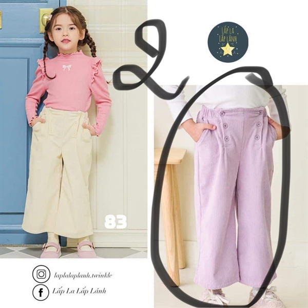 Bebezoo Quần ống rộng màu tím size 140