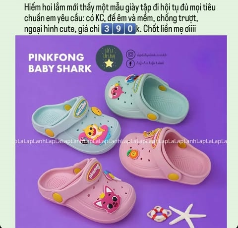 Alphashoes Sục Pinkfong hồng size 150