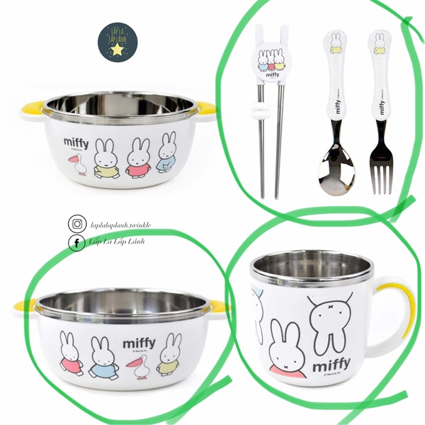 Dongyang Chén inox size lớn thỏ miffy
