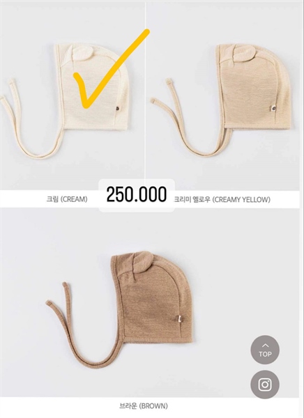 HappyPrince Nón vải tai gấu Kem