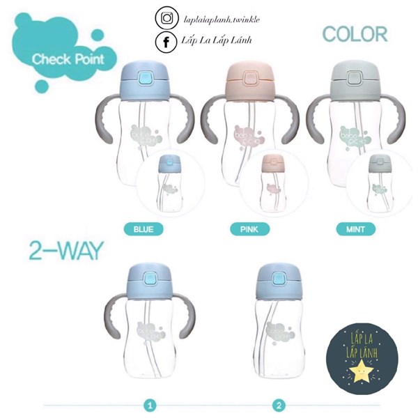 Bebe Riche Bình nước nhựa trong 360ml Mint