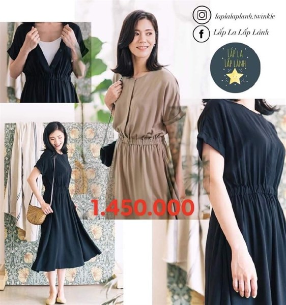 Konny Đầm bỉm sữa eo thun Xanh Navy