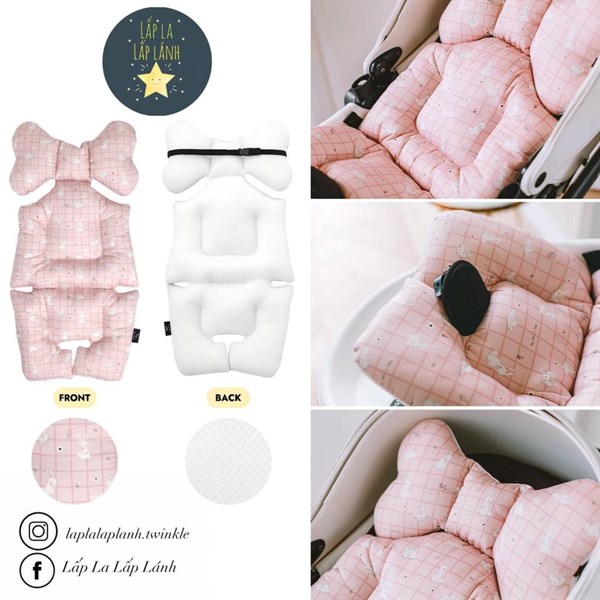 BILY Nệm lót xe đẩy Grid Bunny