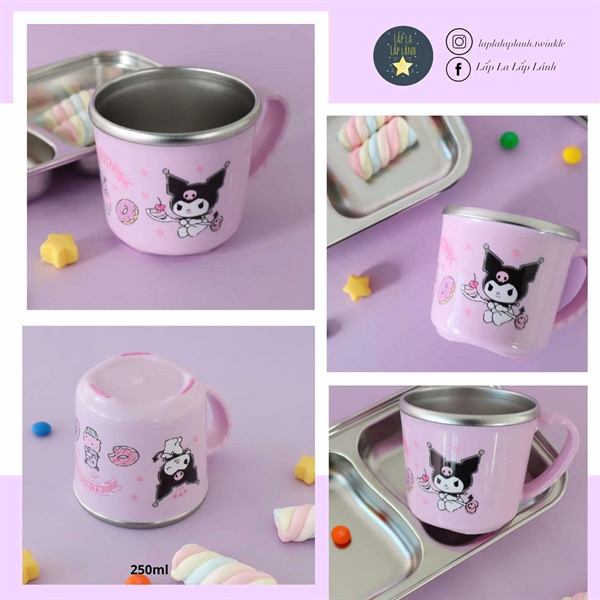 Lilfant Ly inox Kuromi tím tóc đen 250ml