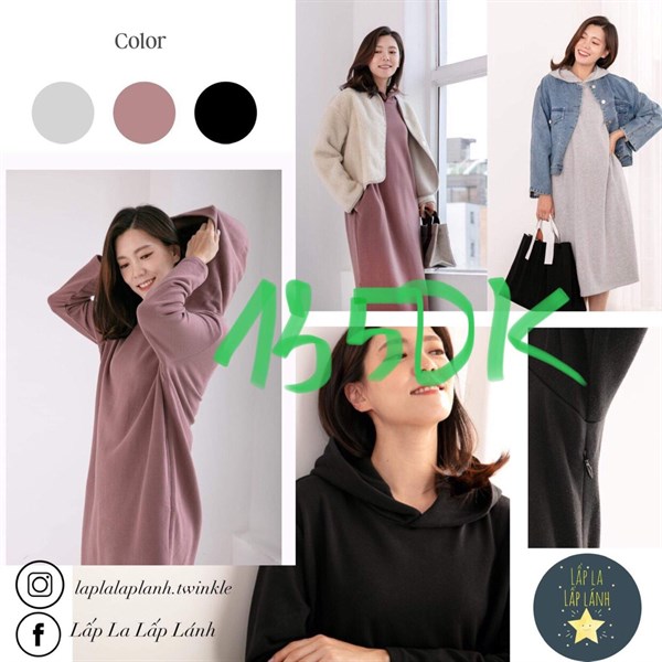 Konny Đầm Bỉm Sữa Có Mũ màu Xám