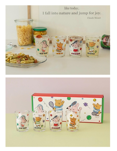 Dailylike Set 4 ly thuỷ tinh gấu thỏ