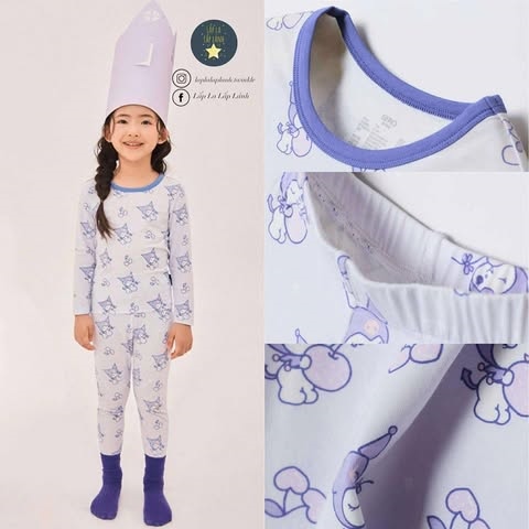 Spaokids Homewear SPLOGA9KU2 Kuromi Purple dài tay cổ tròn