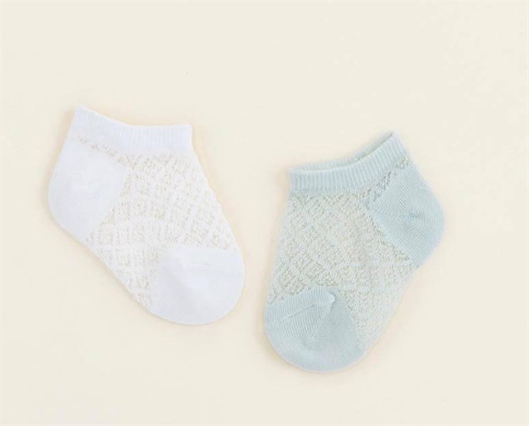 Happy Prince Set 2 vớ ren Trắng/Xanh