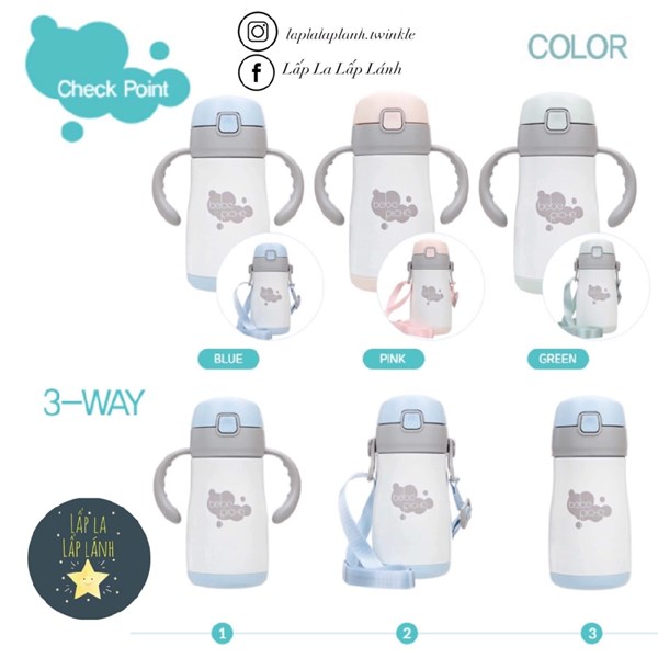 Bebe Riche Bình giữ nhiệt 280ml Pink