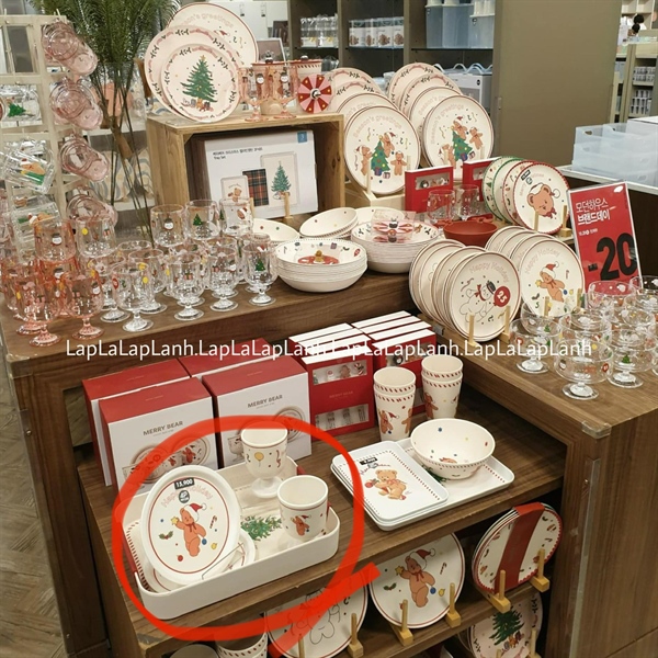 Modernhouse Khay nhựa baboo hoạ tiết cây thông