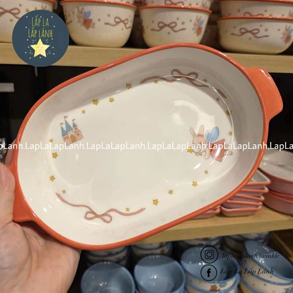 ModernHouse Khay sứ oval Thỏ cam